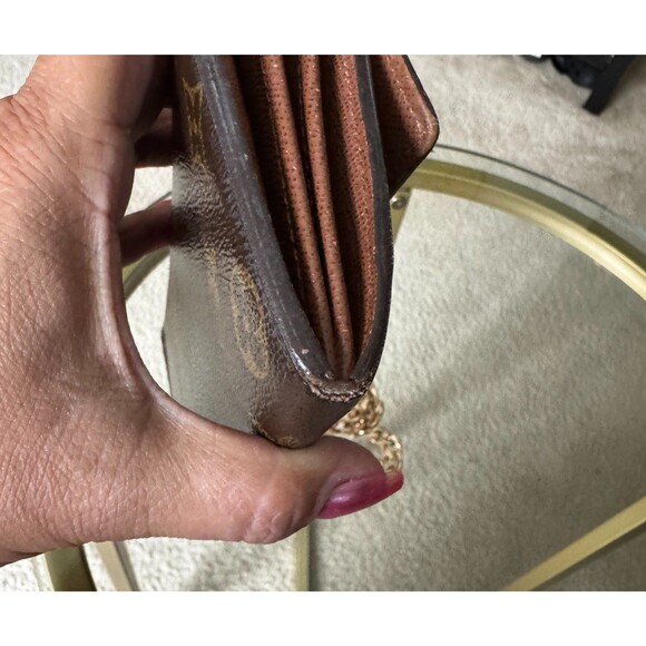 Louis Vuitton Portefeuille Sarah Monogram Long Wallet Brown Authentic with Chain - Picture 10 of 15
